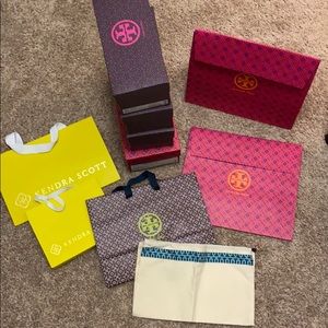 Empty Tory Burch Kendra Scott Bags Boxes